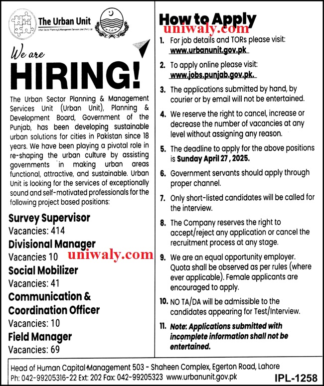 urban unit, urban unit jobs, contract jobs, jobs